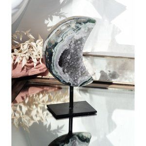 RAINBOW AMETHYST MOON ON STAND